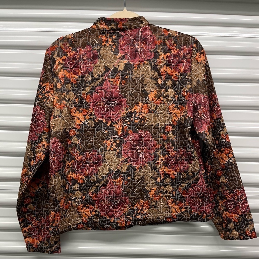 Christopher & Banks Orange Tan Blazer with Floral Pattern - Picture 3 of 3